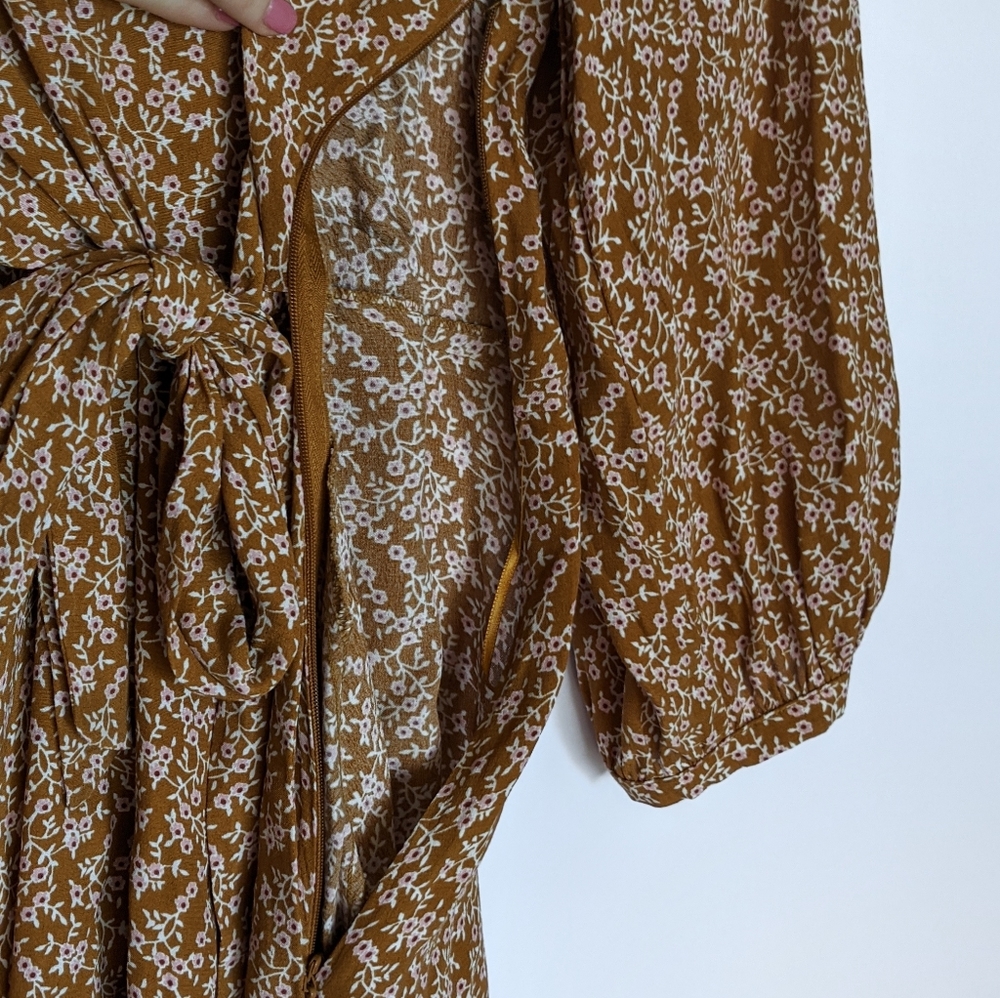 Free People Brown Floral Clara Tunic Top Small NWT - Picture 7 of 8